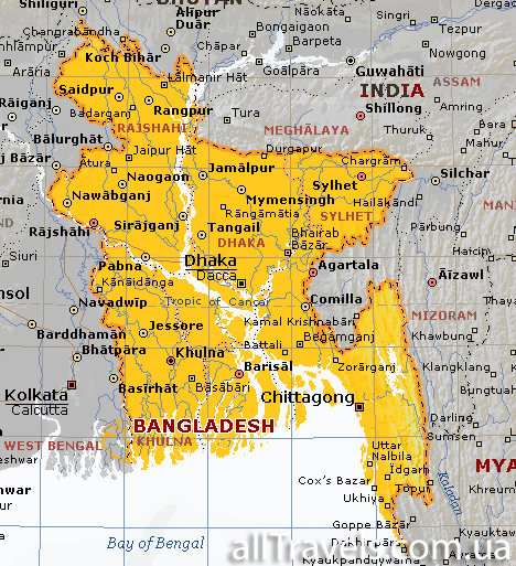 Карта Бангладеш