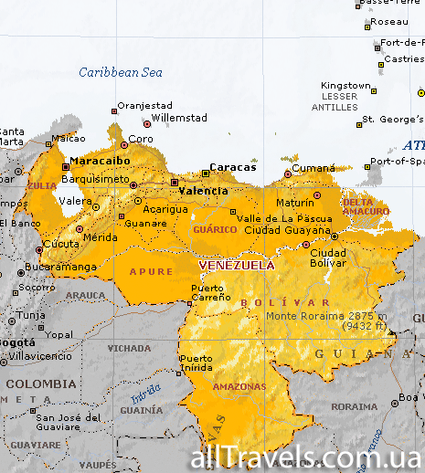 Карта Венесуэлы